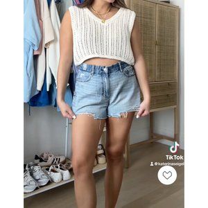 American Eagle Outfitters Cream Knit Tank Top